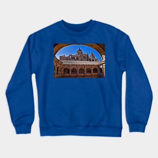 Spain. Salamanca. New Cathedral. View from the University courtyard. Crewneck Sweatshirt